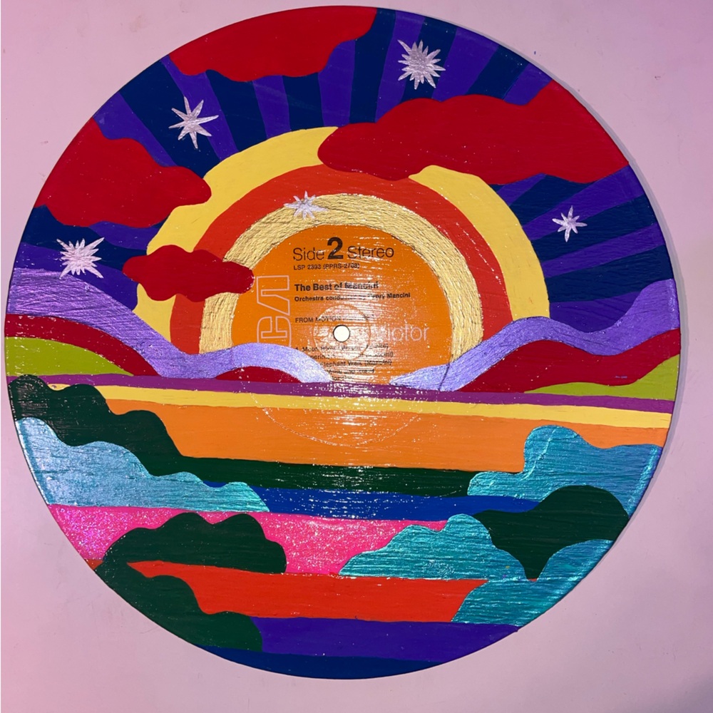 hand painted 1960s 12 inch vinyl record